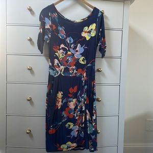 Anthropologie floral 3/4 sleeve dress size medium